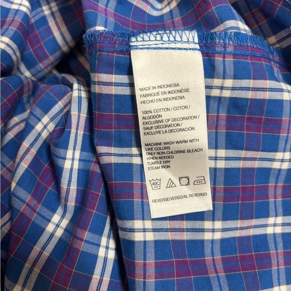 Izod Blue and Purple Plaid Shirt Dress - Picture 5 of 5